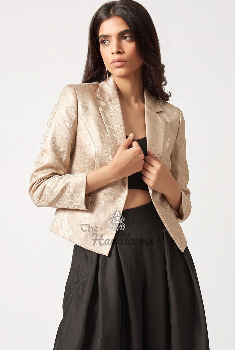 Pure Katan Silk Handwoven Jacket - Tanchui Brocade