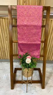 Pure Katan Silk Tanchui Brocade Handloom Banarasi Fabric - The Handlooms