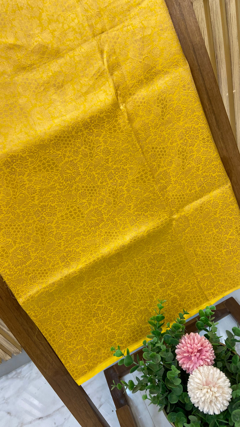 Pure Katan Silk Tanchui Brocade Handloom Banarasi Fabric - The Handlooms