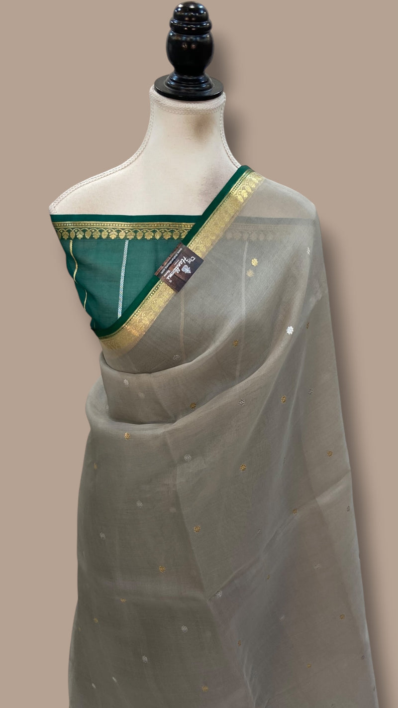 Pure Kora Silk Handloom Banarasi Saree