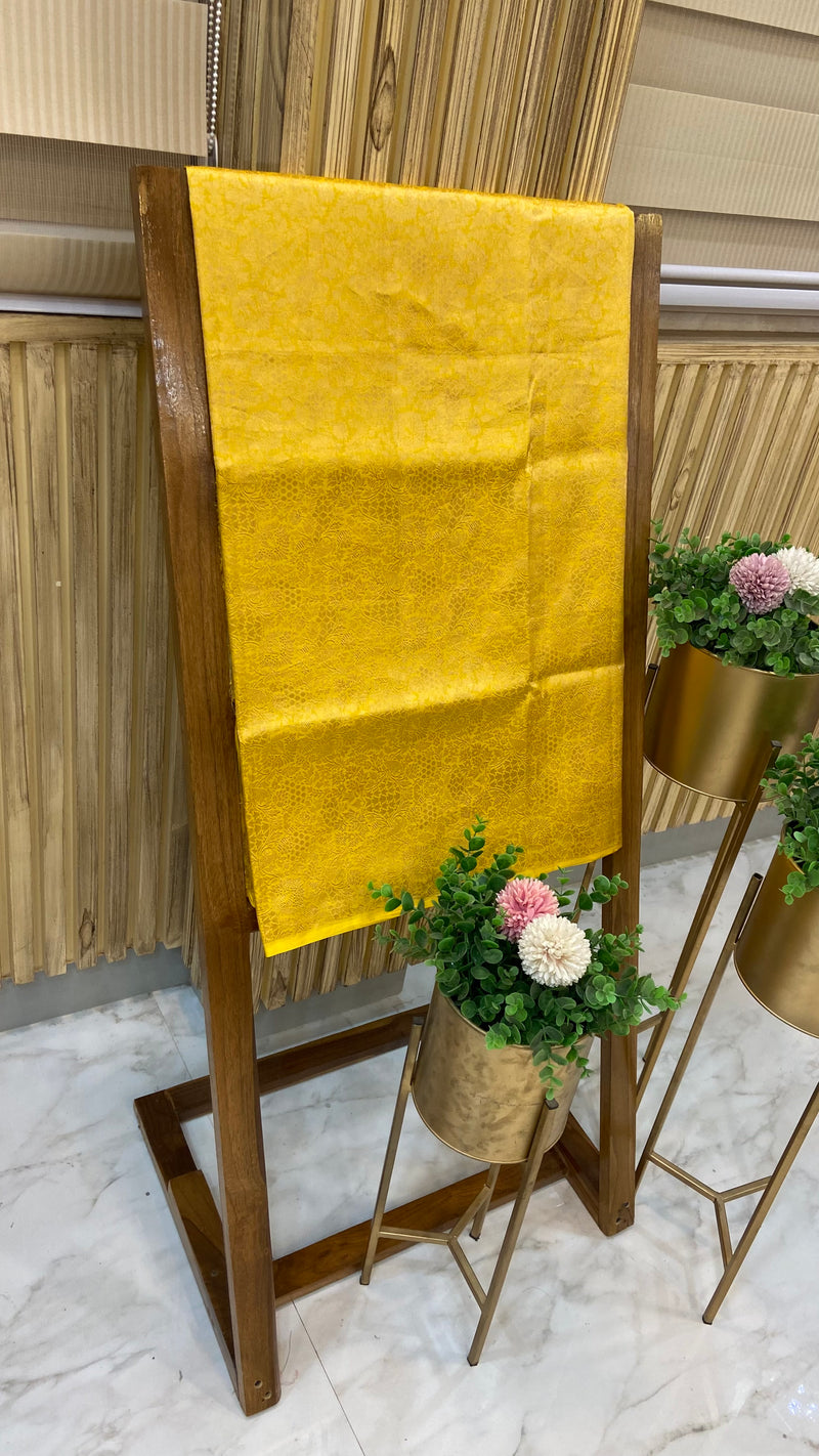 Pure Katan Silk Tanchui Brocade Handloom Banarasi Fabric - The Handlooms