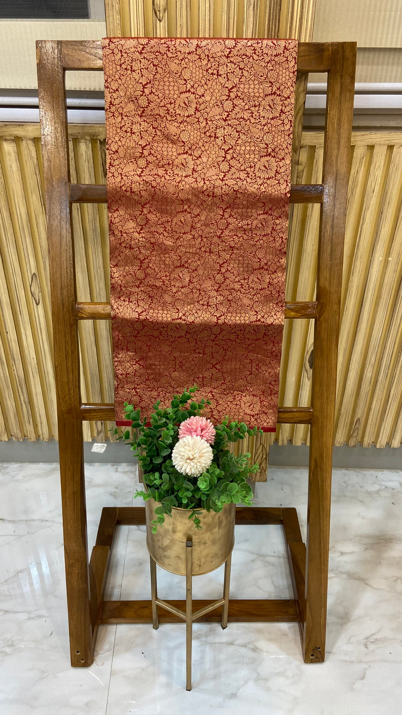 Pure Katan Silk Tanchui Brocade Handloom Banarasi Fabric - The Handlooms