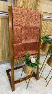 Pure Katan Silk Tanchui Brocade Handloom Banarasi Fabric - The Handlooms