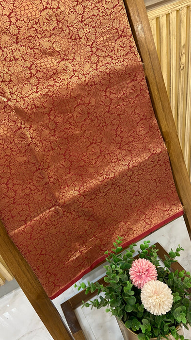 Pure Katan Silk Tanchui Brocade Handloom Banarasi Fabric