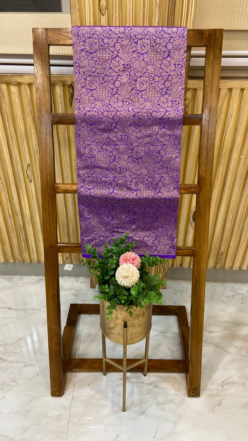 Pure Katan Silk Tanchui Brocade Handloom Banarasi Fabric - The Handlooms