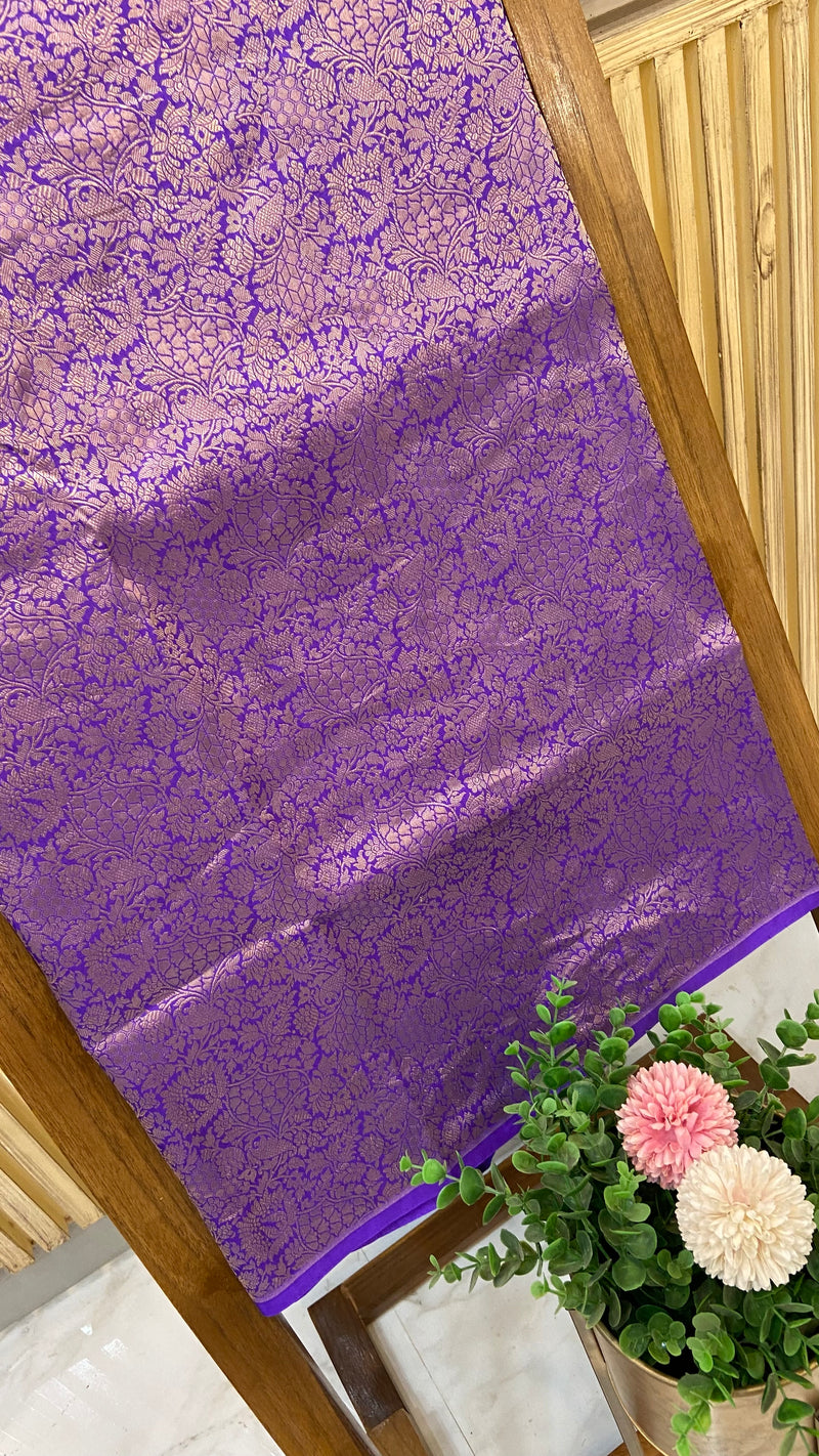 Pure Katan Silk Tanchui Brocade Handloom Banarasi Fabric - The Handlooms