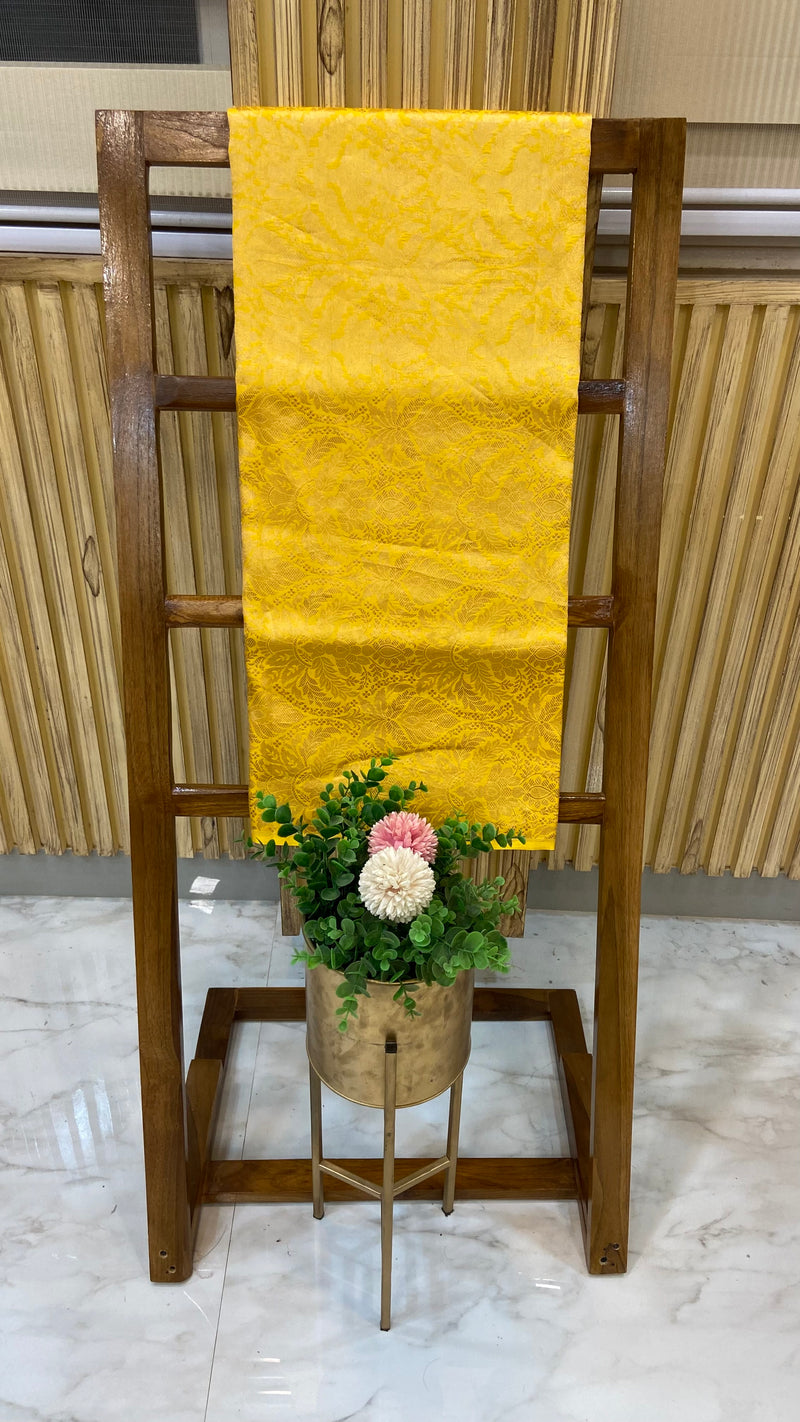 Pure Katan Silk Tanchui Brocade Handloom Banarasi Fabric - The Handlooms