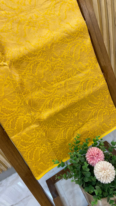 Pure Katan Silk Tanchui Brocade Handloom Banarasi Fabric