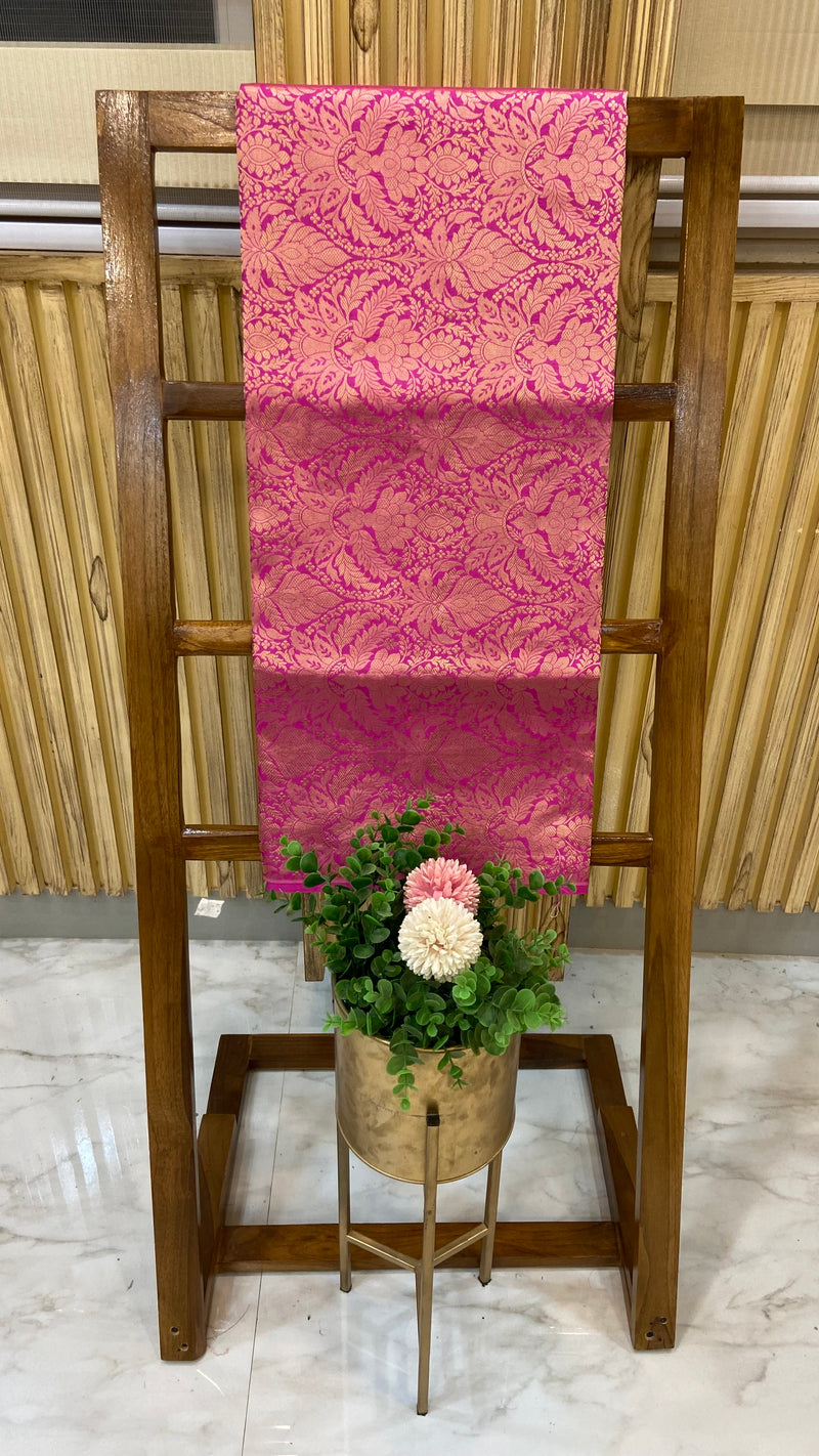 Pure Katan Silk Tanchui Brocade Handloom Banarasi Fabric - The Handlooms