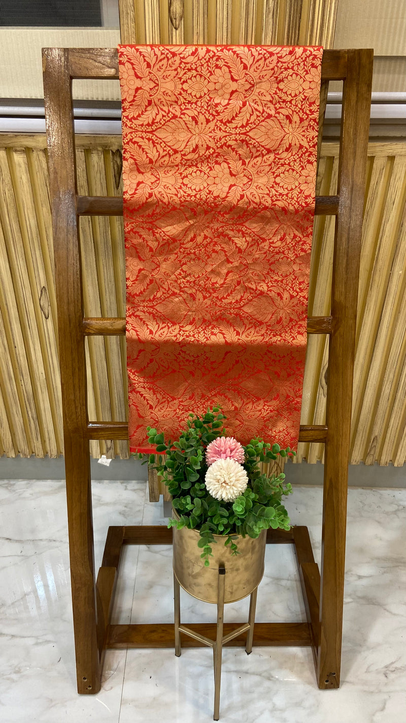 Pure Katan Silk Tanchui Brocade Handloom Banarasi Fabric - The Handlooms
