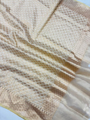 Pure Tissue Reshmi Zari Banarasi Brocade Handloom Dupatta - The Handlooms