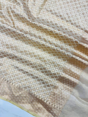 Pure Tissue Reshmi Zari Banarasi Brocade Handloom Dupatta - The Handlooms