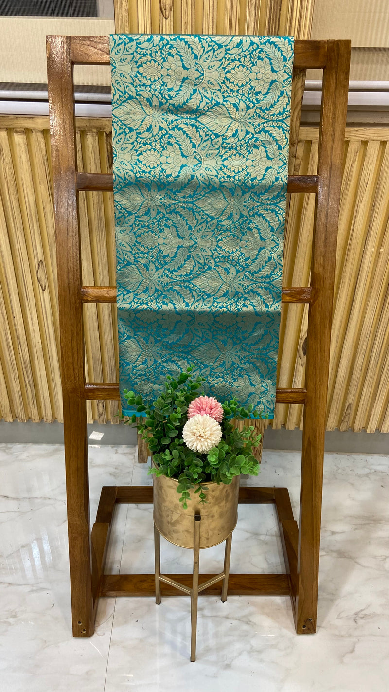 Pure Katan Silk Tanchui Brocade Handloom Banarasi Fabric - The Handlooms