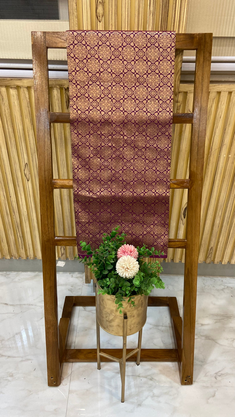 Pure Katan Silk Tanchui Brocade Handloom Banarasi Fabric - The Handlooms