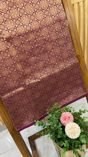 Pure Katan Silk Tanchui Brocade Handloom Banarasi Fabric - The Handlooms