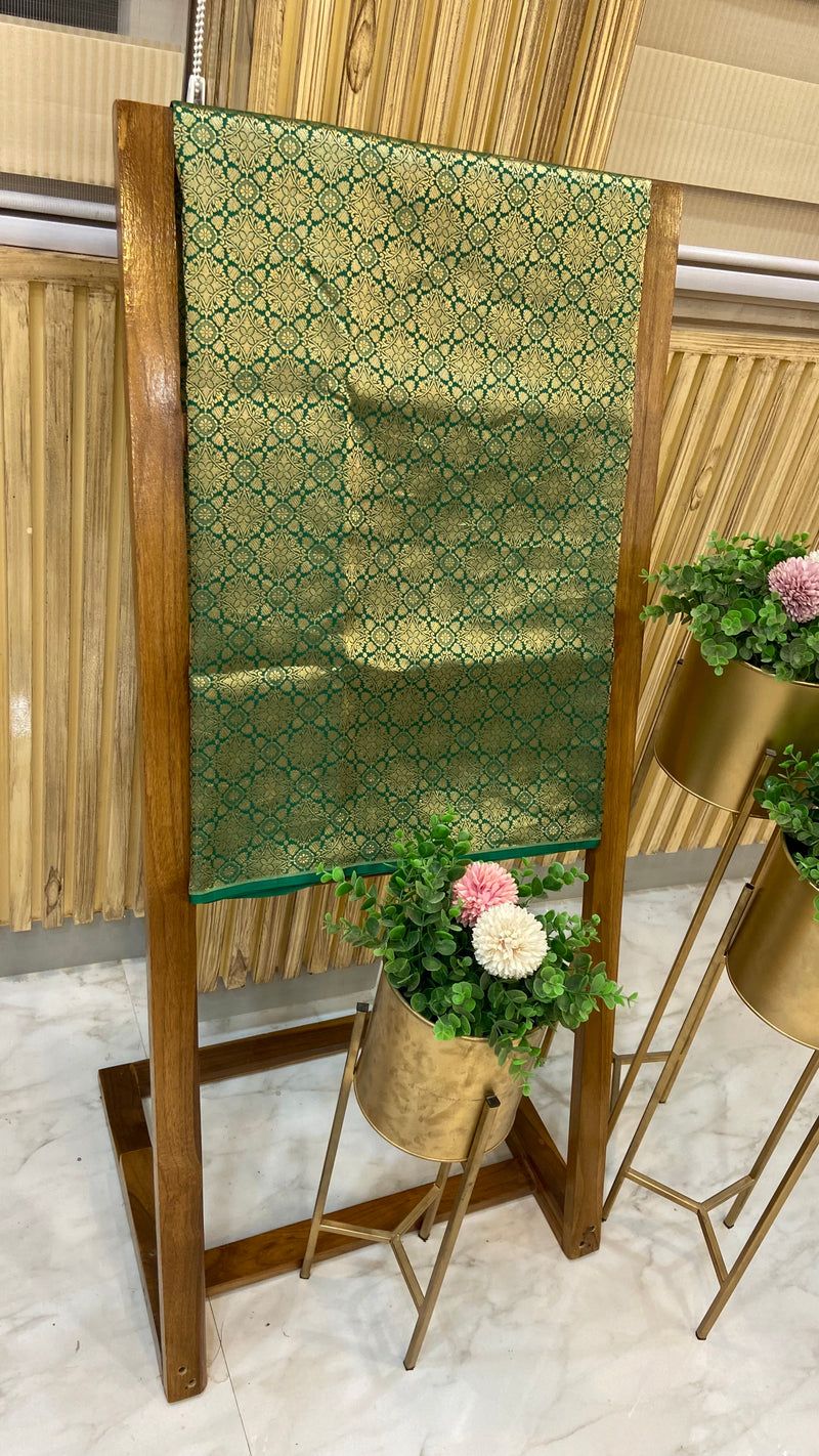 Pure Katan Silk Tanchui Brocade Handloom Banarasi Fabric - The Handlooms