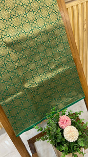 Pure Katan Silk Tanchui Brocade Handloom Banarasi Fabric - The Handlooms
