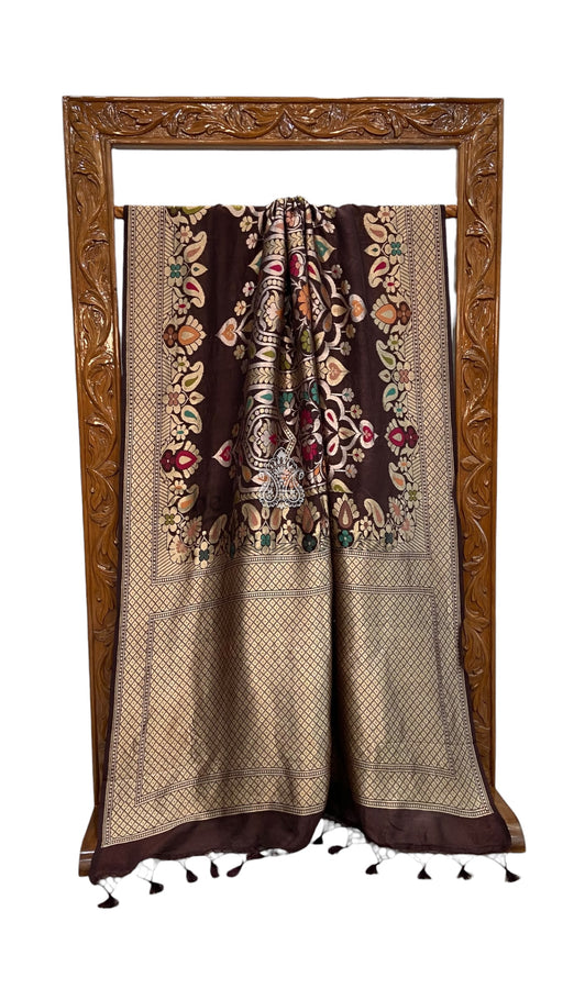 Tilfi Pure Tussar Georgette Handloom Banarasi Saree - Water Zari - The Handlooms