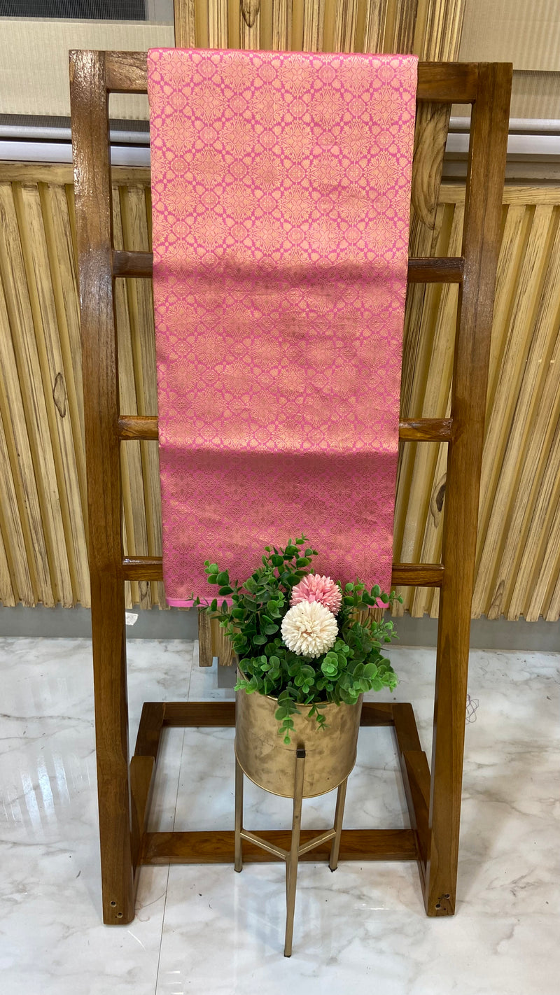 Pure Katan Silk Tanchui Brocade Handloom Banarasi Fabric - The Handlooms