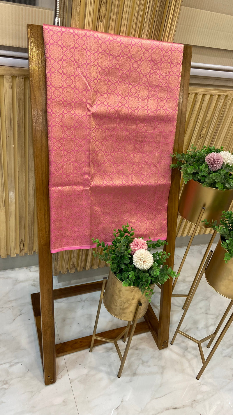 Pure Katan Silk Tanchui Brocade Handloom Banarasi Fabric - The Handlooms