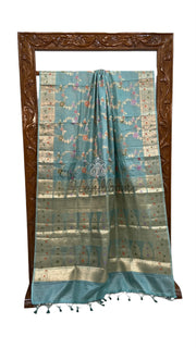 Pure Tussar Silk Handloom Banarasi Saree - The Handlooms