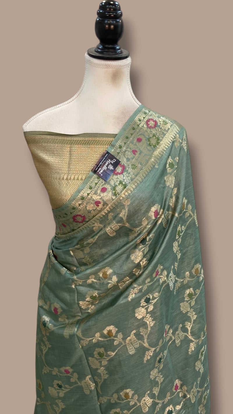 Pure Tussar Silk Handloom Banarasi Saree - The Handlooms