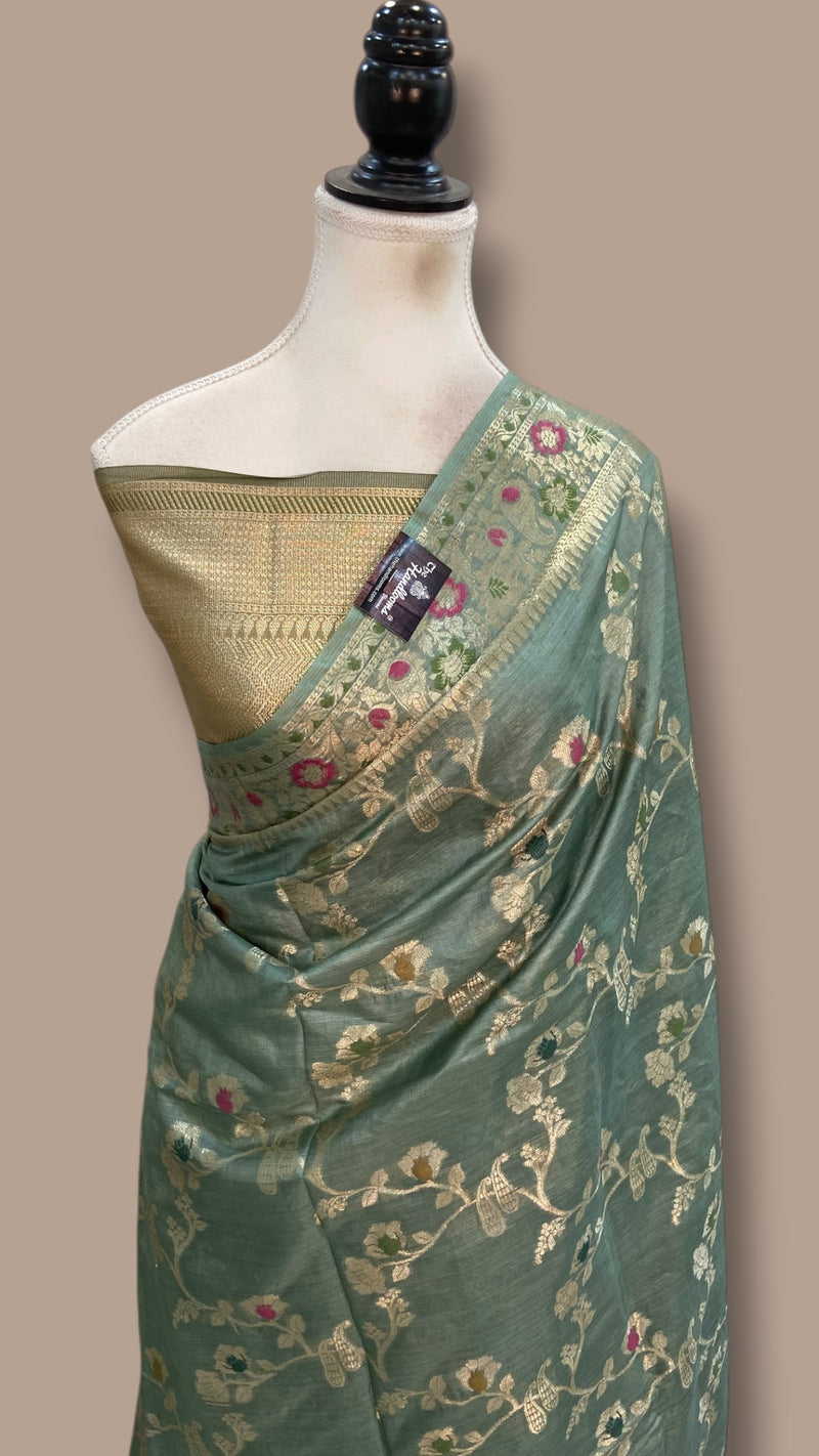 Pure Tussar Silk Handloom Banarasi Saree - The Handlooms