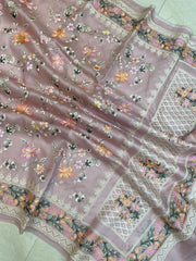 Pure Organza Chikankari Handloom Banarasi Saree - The Handlooms