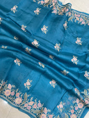 Pure Organza Chikankari Handloom Banarasi Saree - The Handlooms