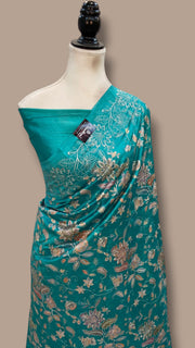 Pure Dupion Silk Handloom Banarasi Saree With Chikankari - The Handlooms