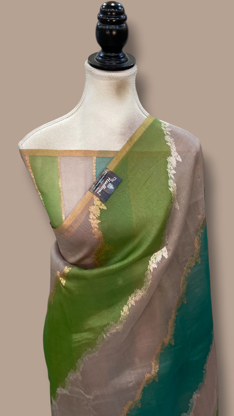 Rangkat Pure Kora Handloom Banarasi Saree