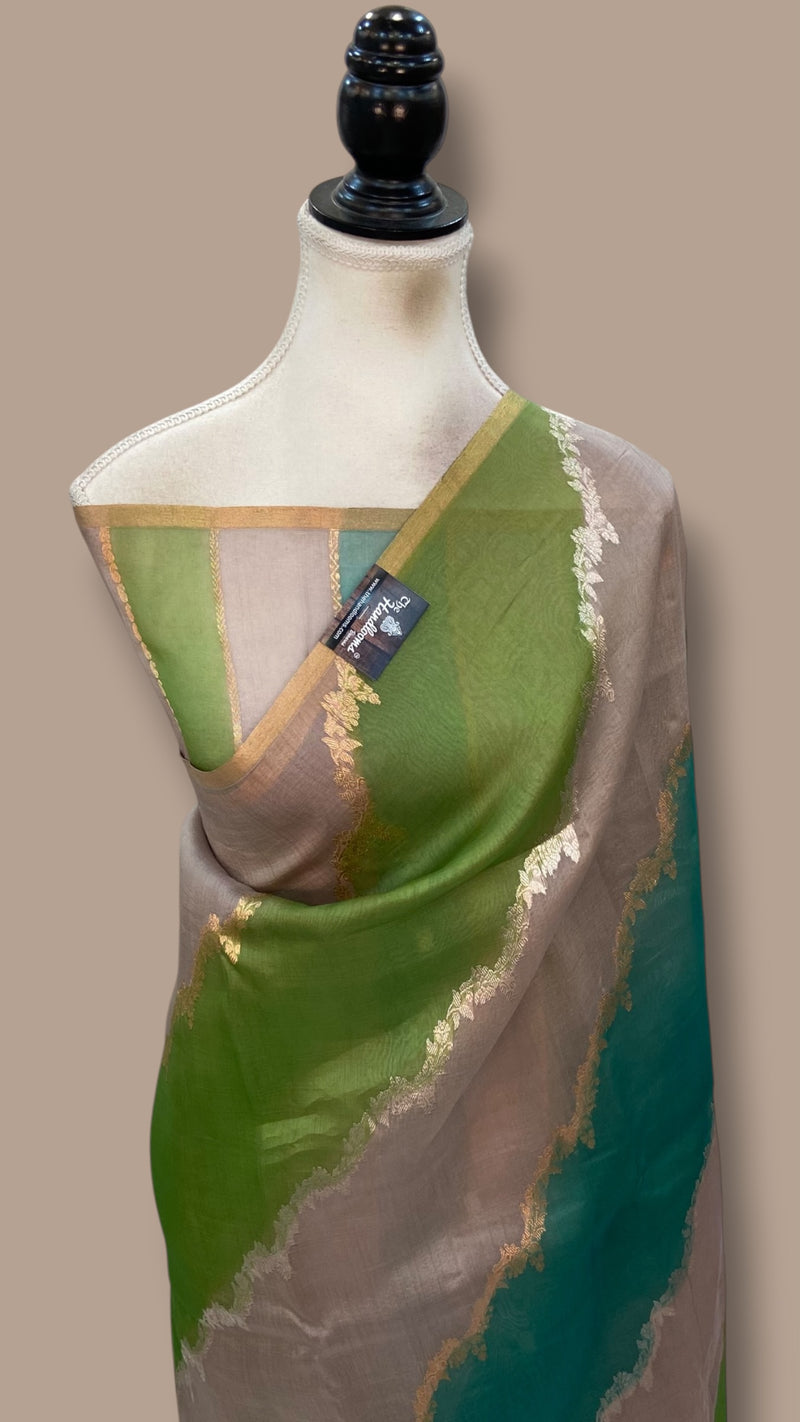 Rangkat Pure Kora Handloom Banarasi Saree