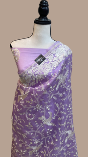 Pure Organza Chikankari Handloom Banarasi Saree - The Handlooms