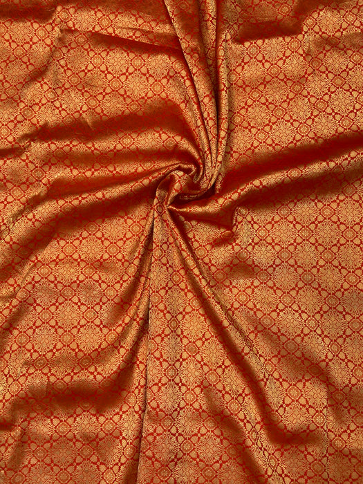 Pure Katan Silk Tanchui Brocade Handloom Banarasi Fabric