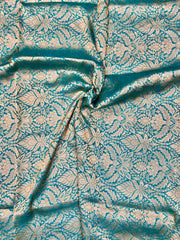 Pure Katan Silk Tanchui Brocade Handloom Banarasi Fabric - The Handlooms