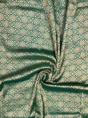 Pure Katan Silk Tanchui Brocade Handloom Banarasi Fabric - The Handlooms