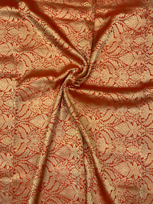 Pure Katan Silk Tanchui Brocade Handloom Banarasi Fabric