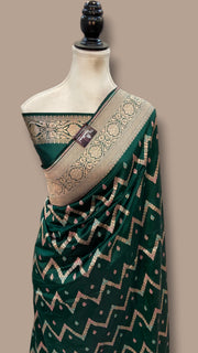 Pure Katan Silk Banarasi Handloom Saree - All Over Jaal Work With Meenakari - The Handlooms