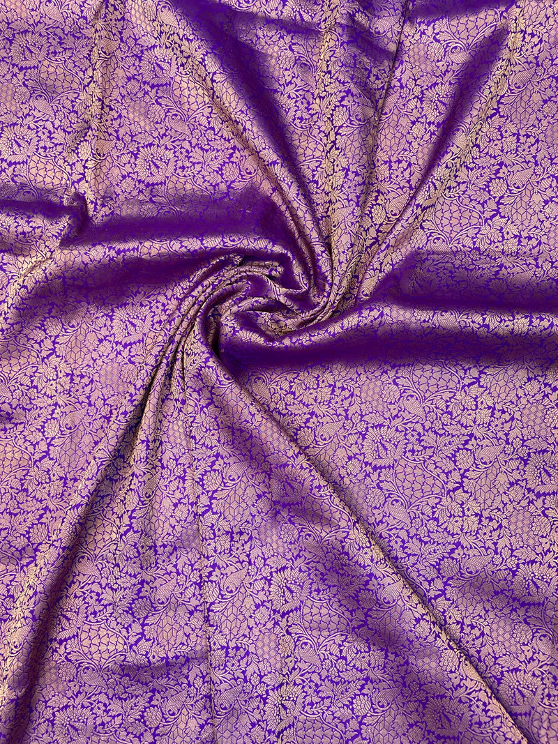 Pure Katan Silk Tanchui Brocade Handloom Banarasi Fabric - The Handlooms