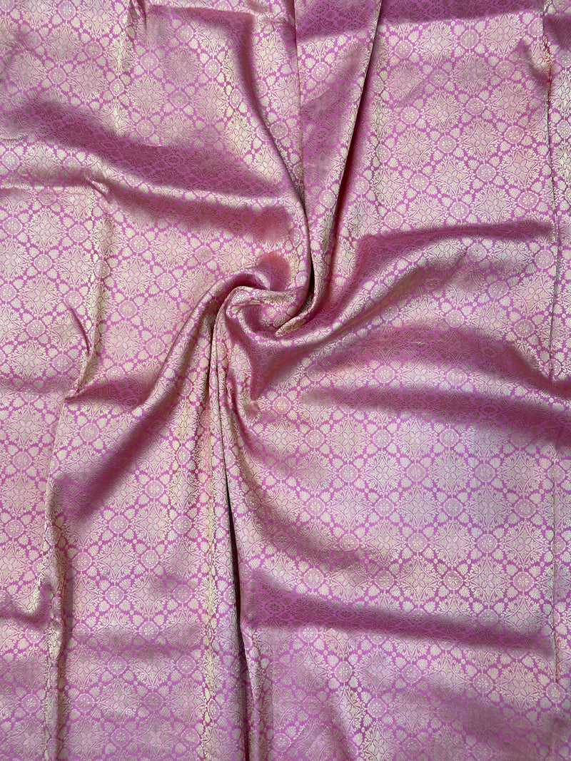 Pure Katan Silk Tanchui Brocade Handloom Banarasi Fabric - The Handlooms