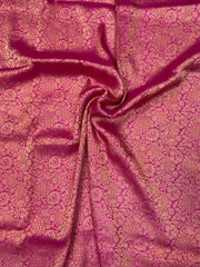 Pure Katan Silk Tanchui Brocade Handloom Banarasi Fabric - The Handlooms