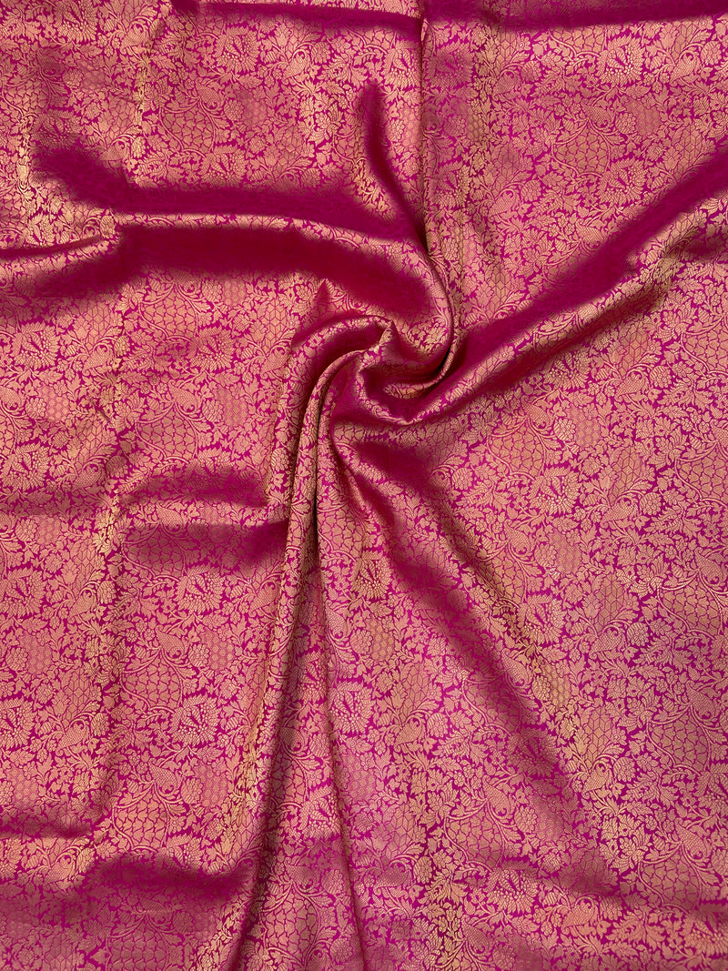 Pure Katan Silk Tanchui Brocade Handloom Banarasi Fabric - The Handlooms