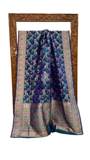 Pure Katan Silk Banarasi Handloom Saree - All Over Jaal Work With Meenakari - The Handlooms
