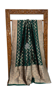 Pure Katan Silk Banarasi Handloom Saree - All Over Jaal Work With Meenakari - The Handlooms