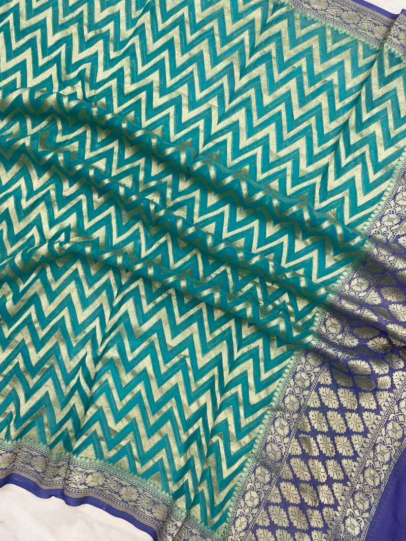 Pure Khaddi Georgette Handloom Dupatta - The Handlooms