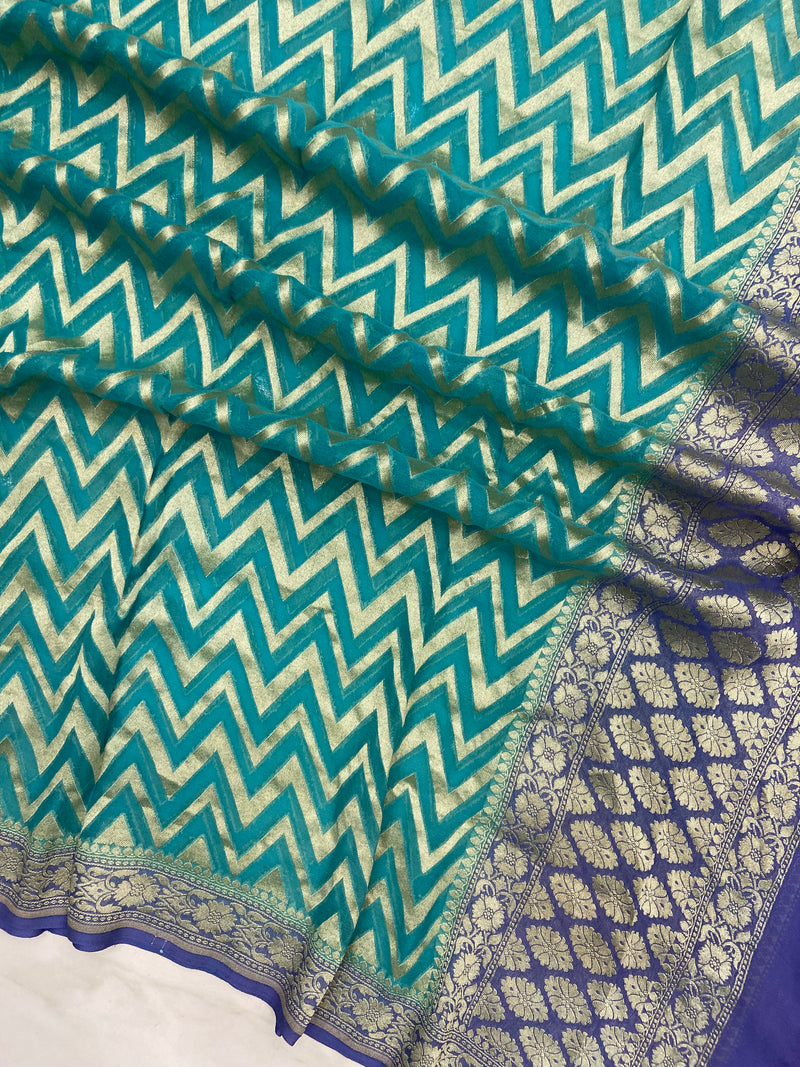 Pure Khaddi Georgette Handloom Dupatta - The Handlooms