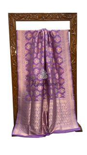 Pure Katan Silk Banarasi Handloom Saree - All Over Jaal Work With Meenakari - The Handlooms