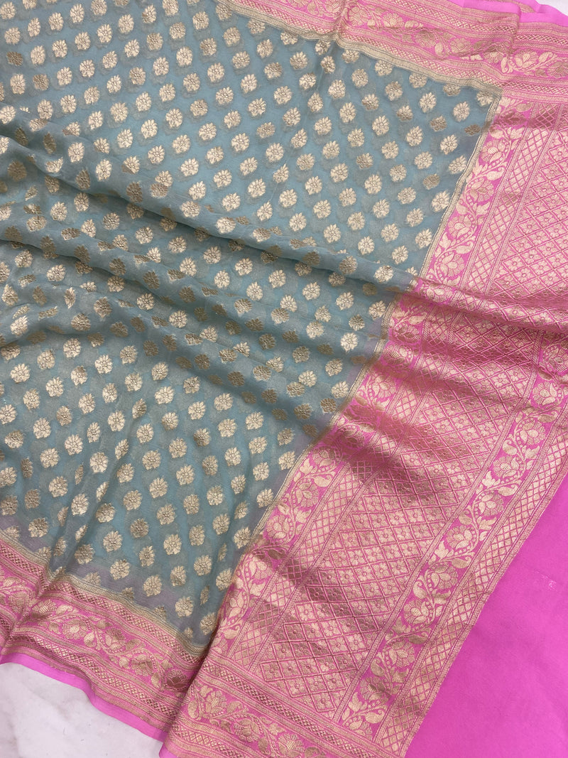 Pure Khaddi Georgette Handloom Dupatta - The Handlooms