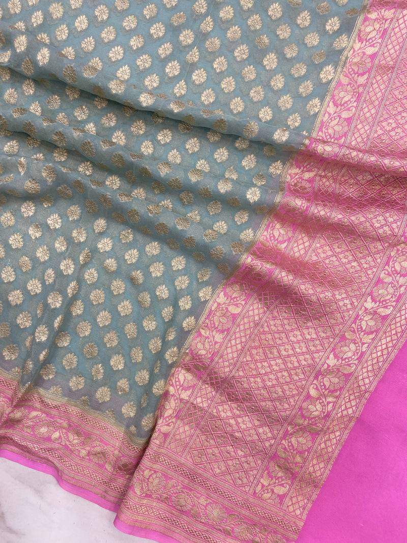 Pure Khaddi Georgette Handloom Dupatta - The Handlooms