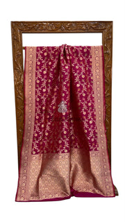Pure Katan Silk Banarasi Handloom Saree - All Over Jaal Work With Meenakari - The Handlooms